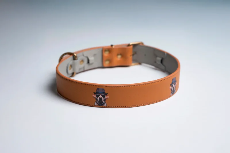 collier en cuir marron braunes Lederhalsband